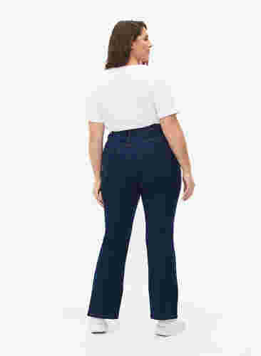 FLASH - Hoog getailleerde jeans met bootcut, Blue denim, Model image number 1
