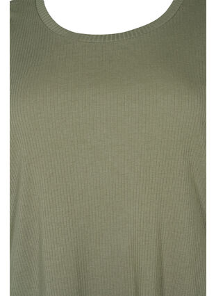 T-shirt met korte mouwen in rib, Dusty Olive, Packshot image number 2