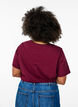 Katoenen T-shirt met ronde hals, Donker Bordeaux, Model image number 2