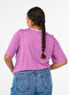T-shirt met TENCEL&trade; Lyocell en strepen, Paars, Model image number 2