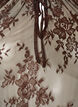 Korte mouwen kanten blouse met striksluiting, Bruin, Packshot image number 2