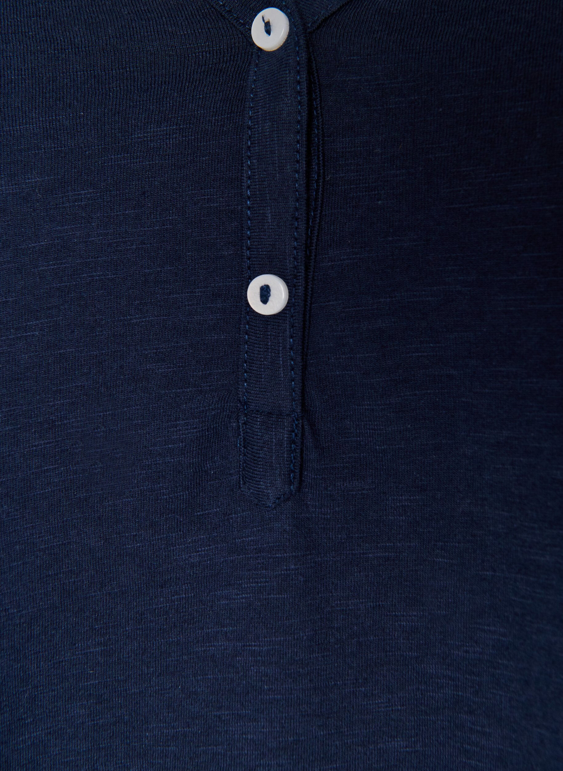 ZizziT-shirt met lange mouwen, V-hals en knopen, Blauw, Packshot image number 2