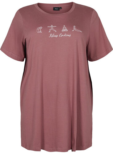 Oversized slaap t-shirt van biologisch katoen, Rose Brown W. Relax , Packshot image number 0