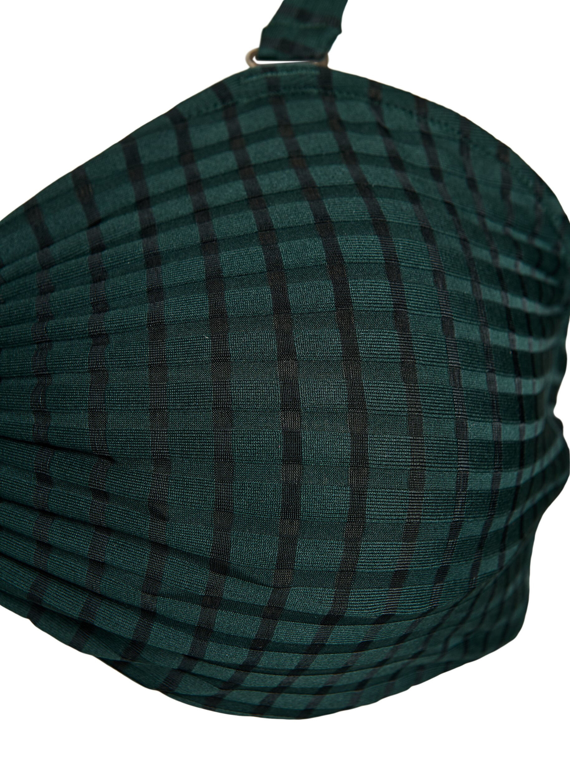 Zizzi Geruite bikinibovenstuk met afneembare bandjes, Groen, Packshot image number 2