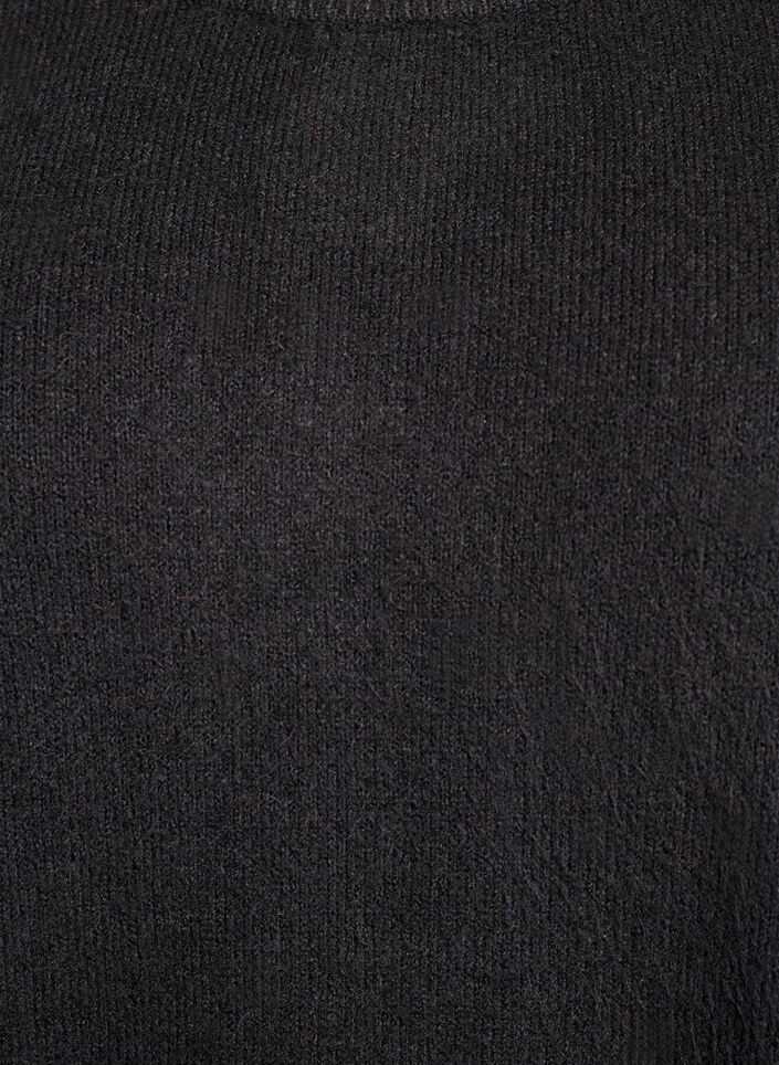 Korte gebreide jurk zonder mouwen, Zwart, Packshot image number 2