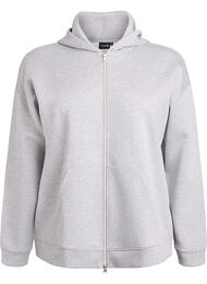 Scuba-hoodie met rits en zakken, Grijs