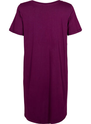 Katoenen nachthemd met print, D. Purple w. Coffee, Packshot image number 1