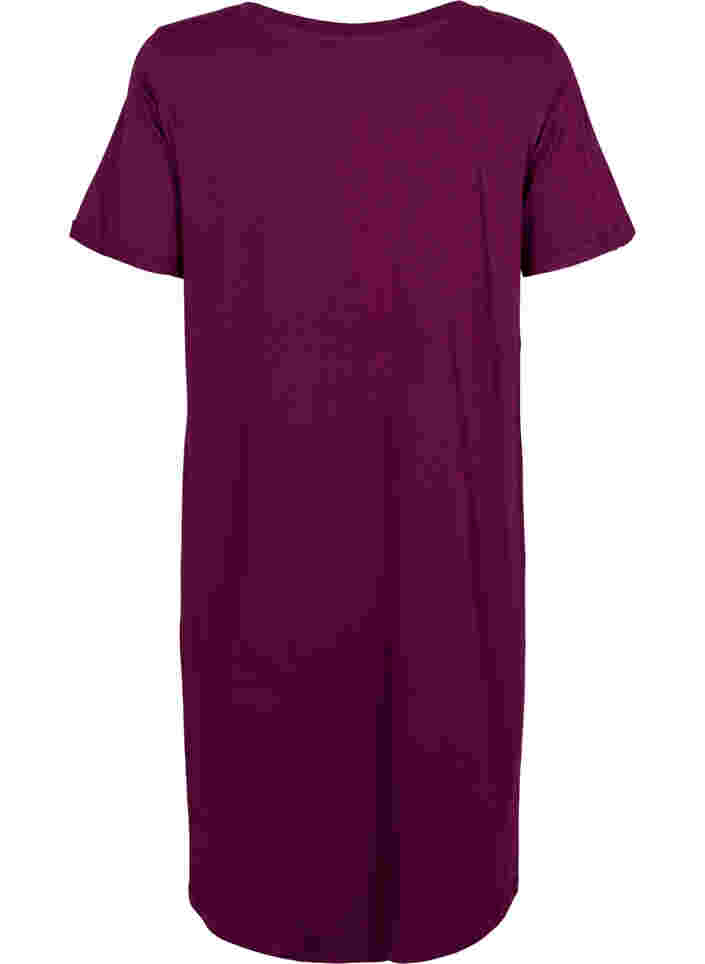 Katoenen nachthemd met print, D. Purple w. Coffee, Packshot image number 1