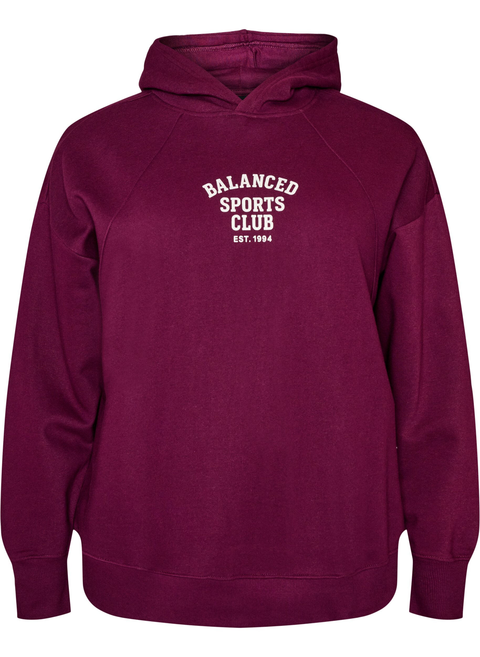 ZizziHoodie met borstprint, Paars, Packshot image number 0