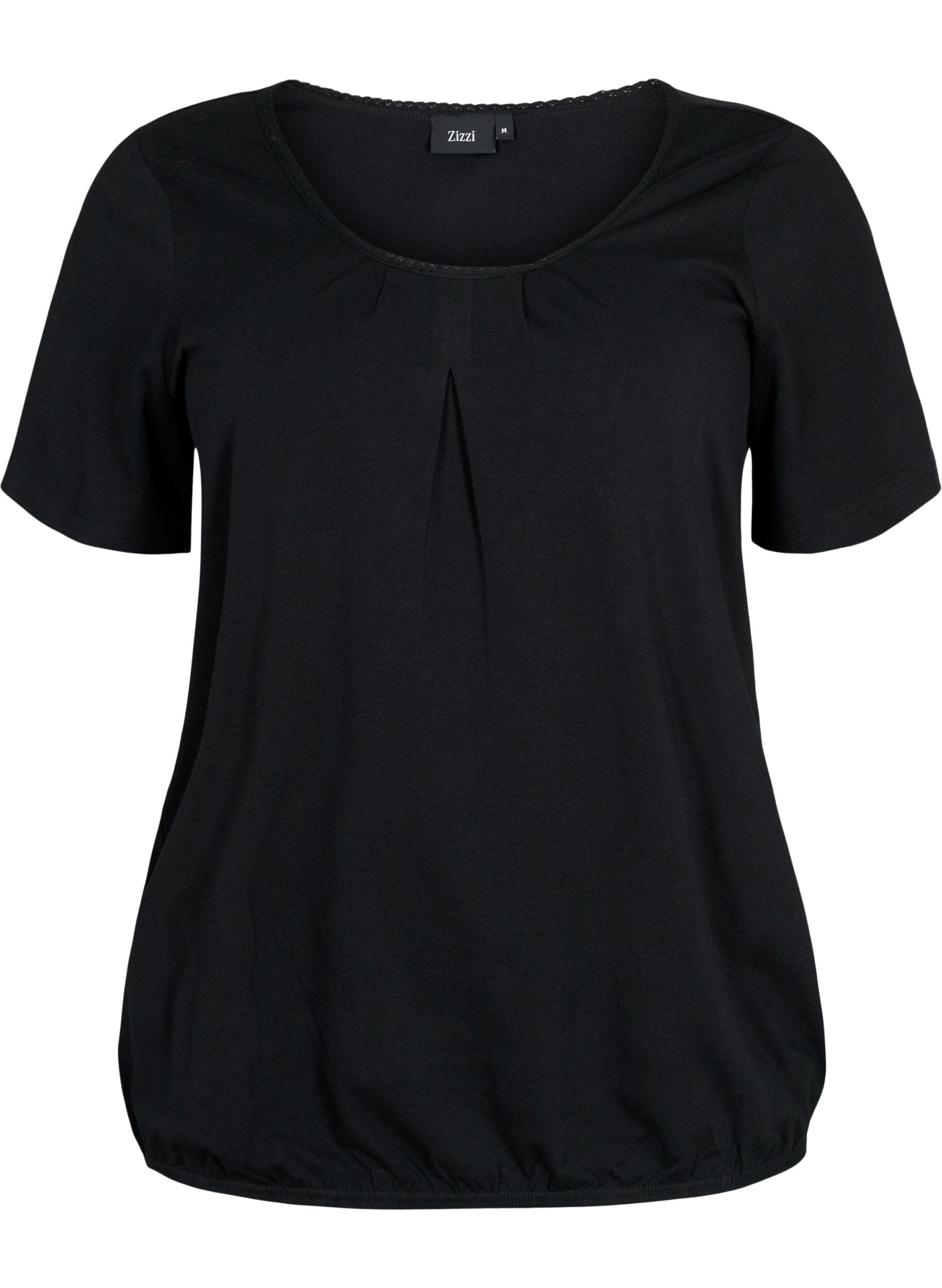 Zizzi 	 Katoenen t-shirt met korte mouwen, Black, Packshot image number 0