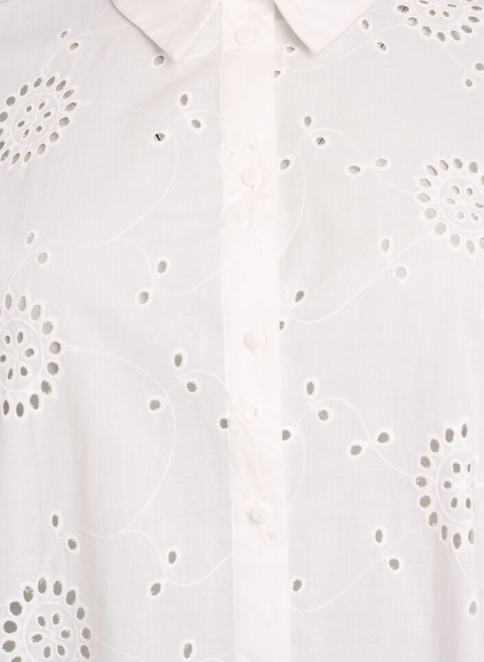 Katoenen tuniek met broderie anglaise, Wit, Packshot image number 2
