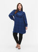 Lange viscose shirt met print en franjes, True blue w. Black, Model image number 2