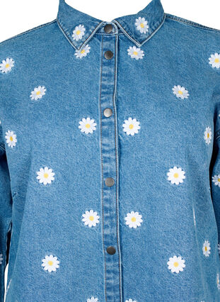 Losvallend denim shirt, L.B. Flower, Packshot image number 2