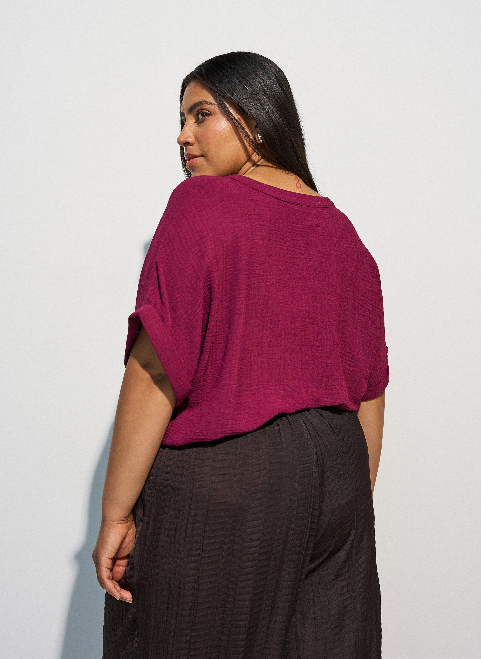 ZizziLuchtige blouse met korte mouwen, Rood, Model image number 2