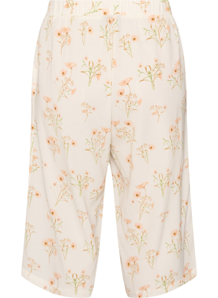 Culotte broek met print, Vanille, Packshot image number 1