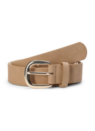 Kunstleren riem met goudkleurige gesp, Beige