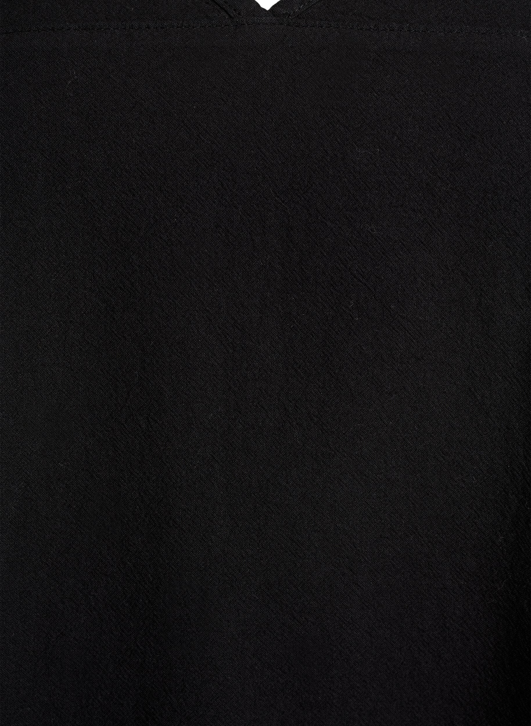 Zizzi Katoenen jurk met korte mouwen, Zwart, Packshot image number 2