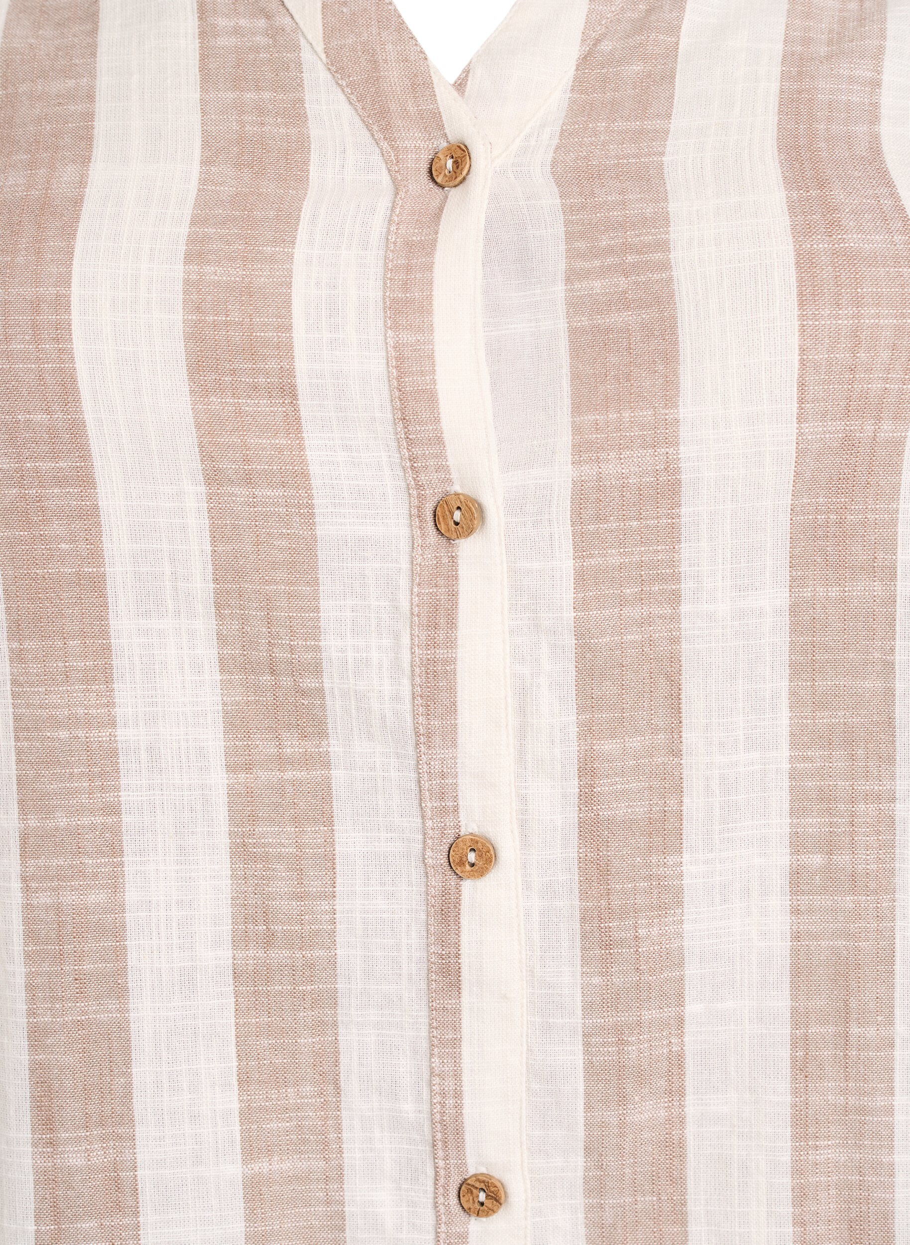 Zizzi Katoenen blouse met V-hals, Beige, Packshot image number 2