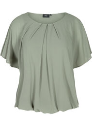 Korte blouse met losse mesh mouwen, Agave Green