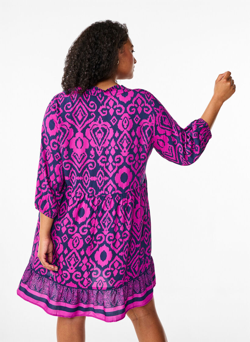 Korte jurk met print en A-vorm, Night Sky AOP, Model image number 1