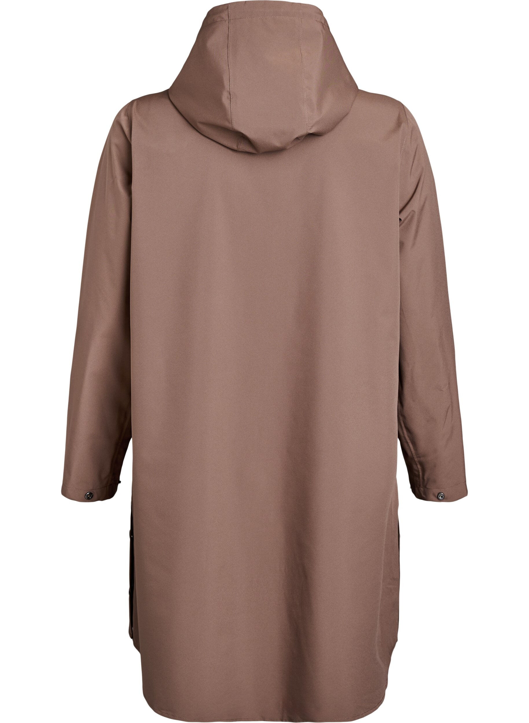 ZizziRegenjas met zakken en capuchon, Bruin, Packshot image number 1