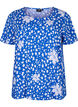 FLASH - Viscose blouse met korte mouwen en print, Blauw, Packshot image number 0
