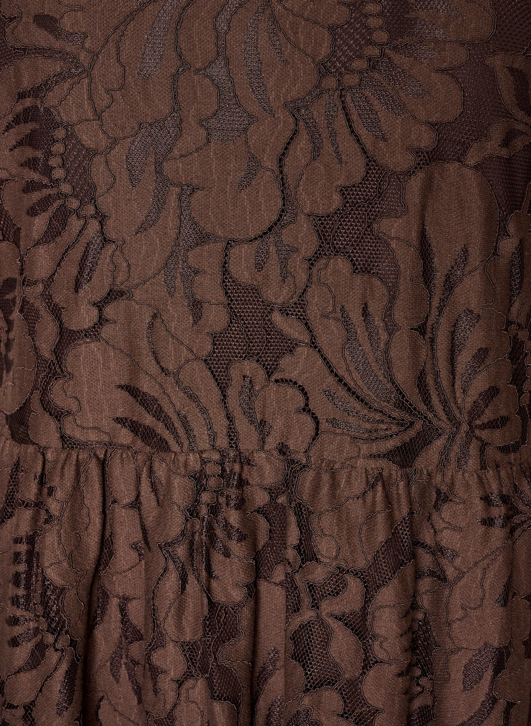 ZizziMidi-jurk met bloemenjacquard, Bruin, Packshot image number 2