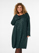 Korte jurk met pailletten in een A-lijn, Groen, Model image number 0