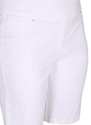 Shorts met strakke pasvorm en achterzakken, White, Packshot image number 2