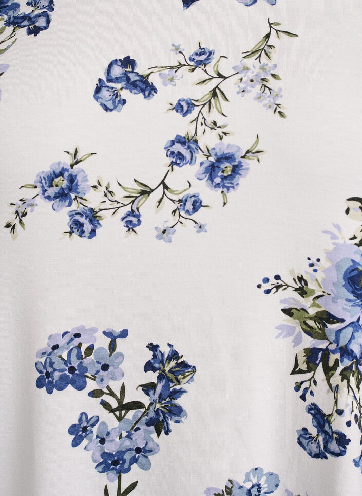 T-shirt met bloemenprint, Vanille, Packshot image number 2