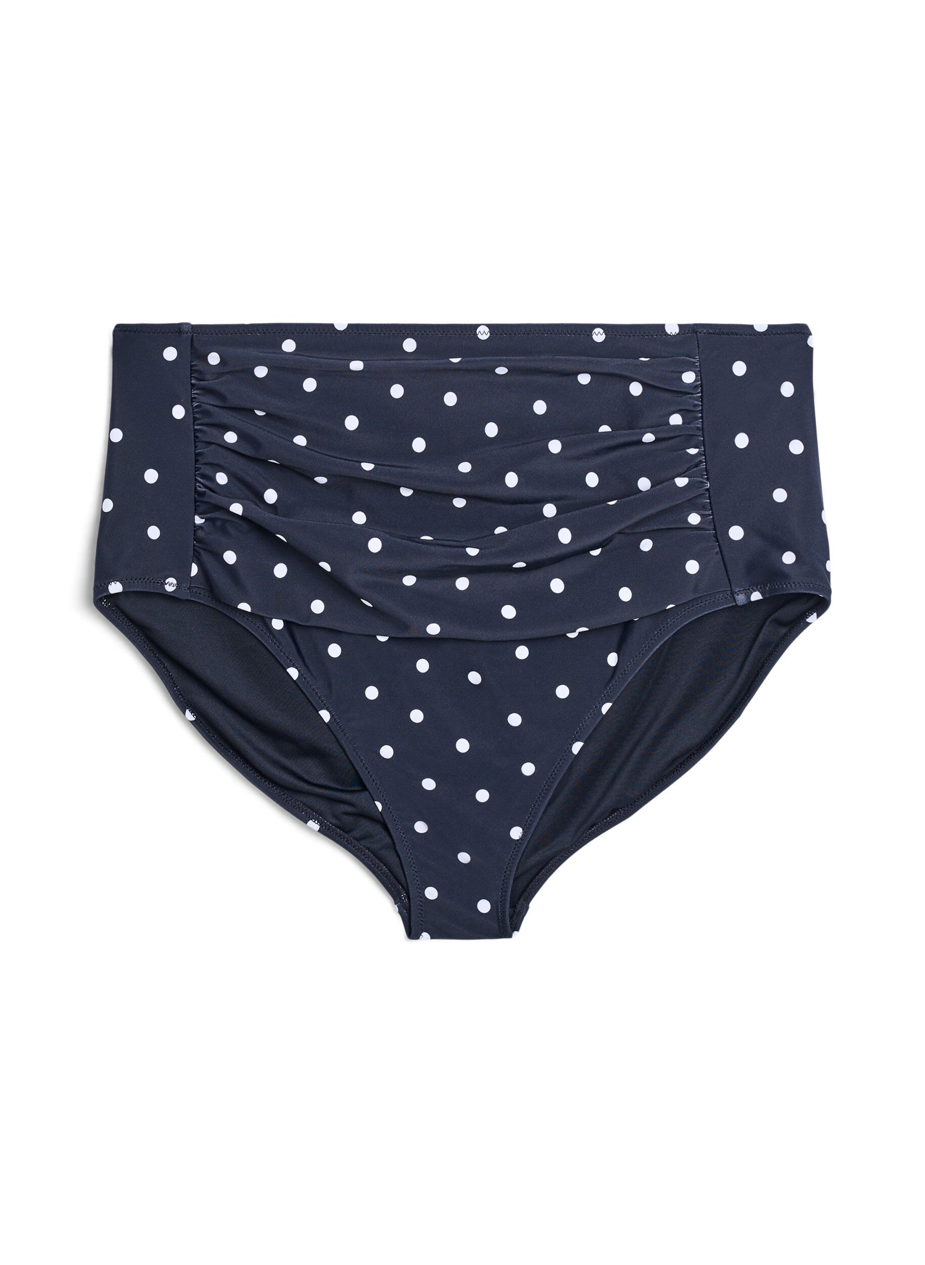 Hoge taille bikinibroekje met stippen