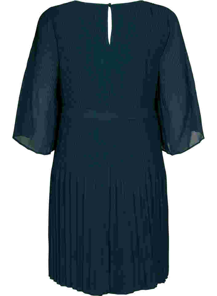  Geplooide jurk met strikceintuur, Scarab, Packshot image number 1