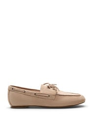 Faux suede moccasins, Beige