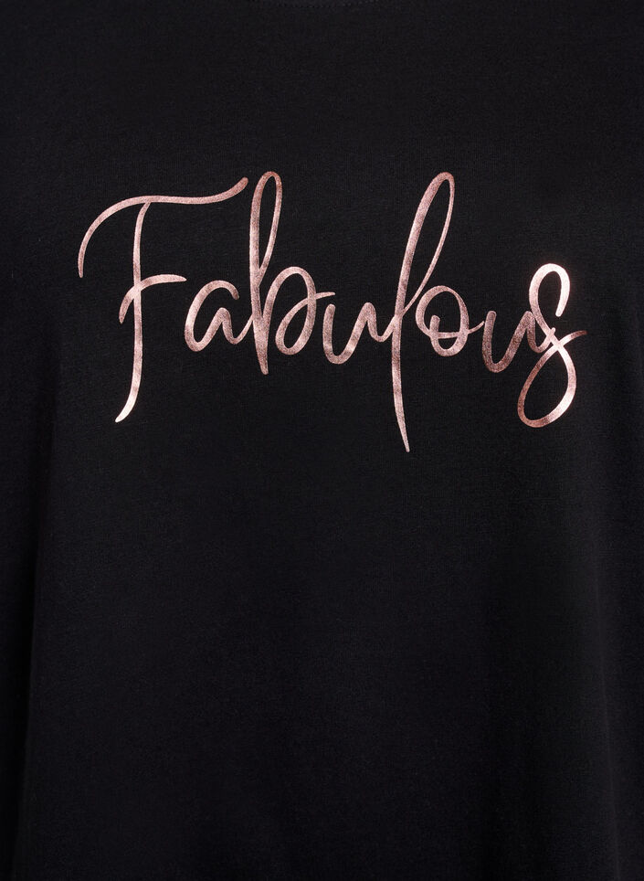 T-shirt met print, Zwart, Packshot image number 2