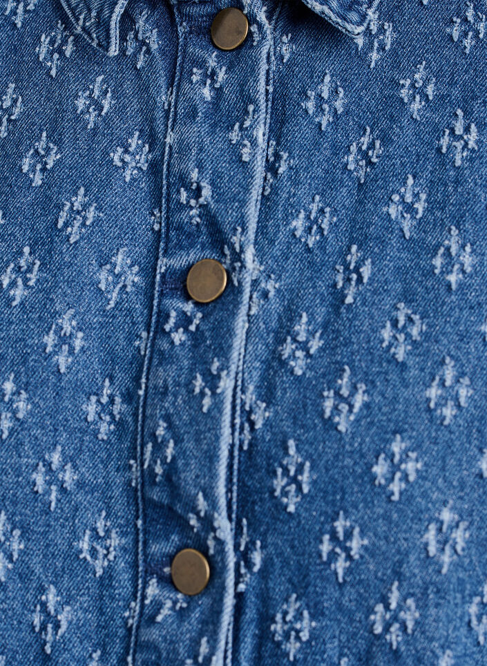 Denimjack met een versleten patroon, Blauw, Packshot image number 2