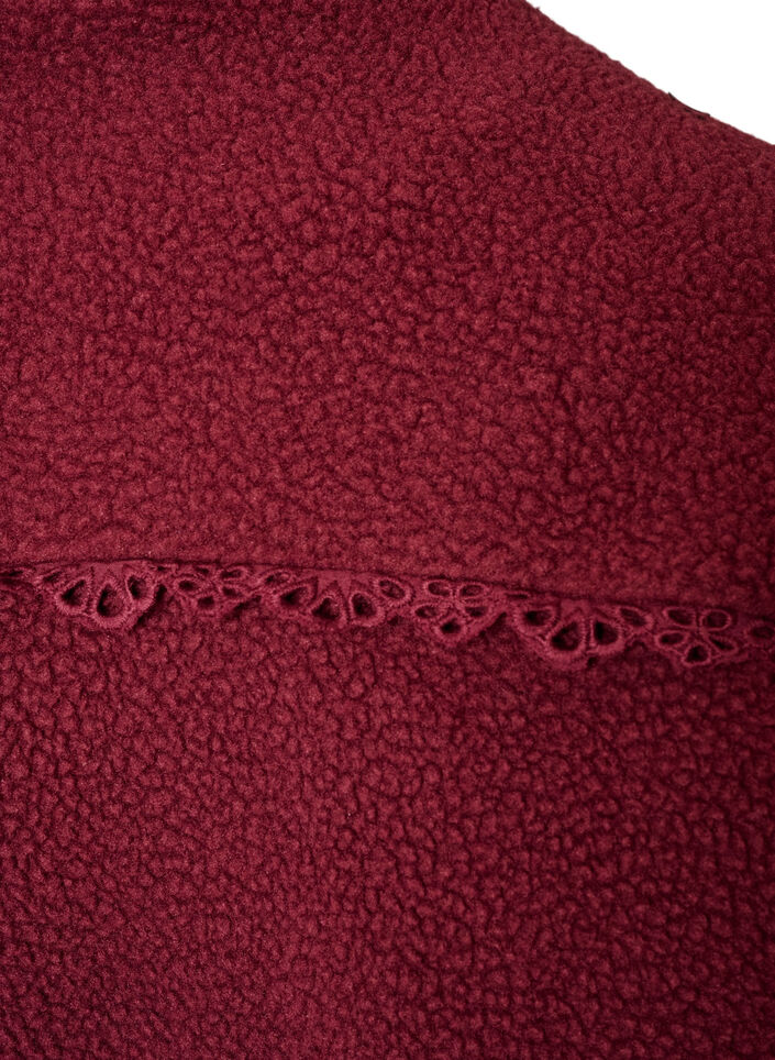 Teddyjas met broderie anglaise rand en hoge kraag, Rood, Packshot image number 4