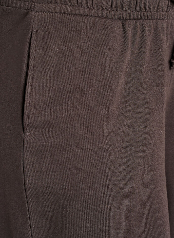 High-waist sweatshorts met zakken, Bruin, Packshot image number 2