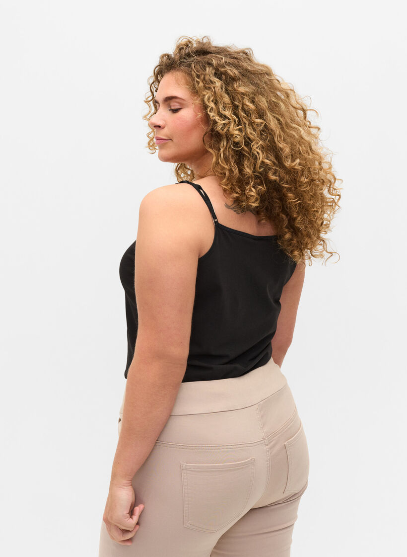 Basic top met dunne bandjes, Black, Model image number 1