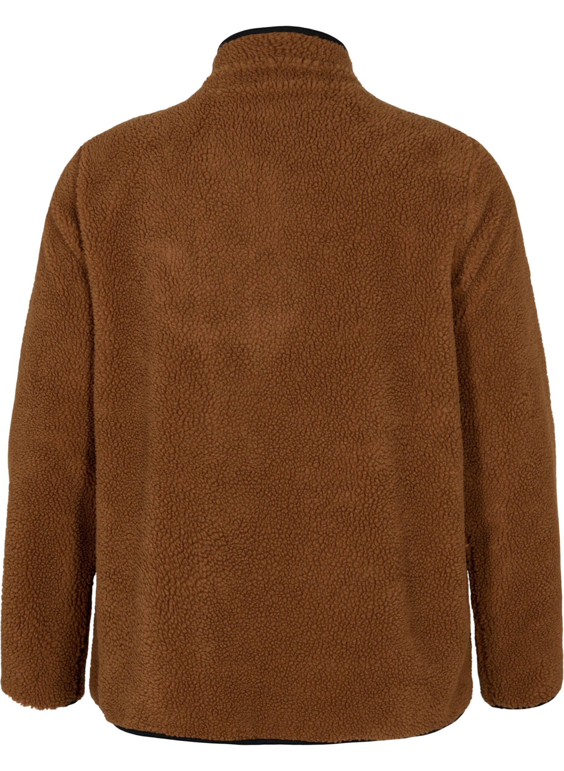 Zizzi Teddy-anorak met hoge hals en rits, Partridge ASS, Packshot image number 1