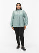 Viscose overhemdblouse met rucheskraag, Chinois Green, Model image number 2