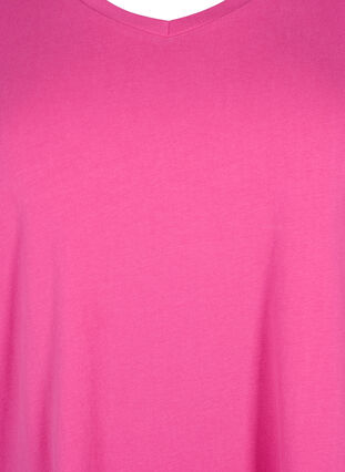 Basic t-shirt in effen kleur met katoen, Raspberry Rose, Packshot image number 2