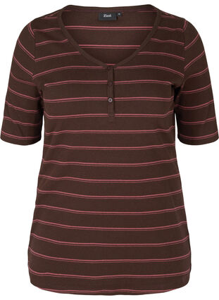 Gestreept geribbeld t-shirt in katoen, Mole Stripe, Packshot image number 0