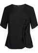 Viscose blouse met wikkel, Black, Packshot image number 0