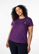 Slim fit sport T-shirt met ronde hals, Purple Pennant, Model image number 0