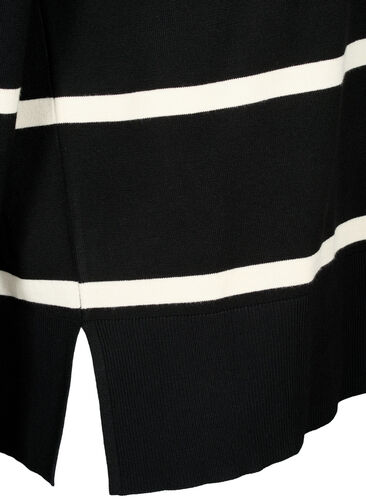 Gebreide viscose blouse met strepen, Black Comb, Packshot image number 3