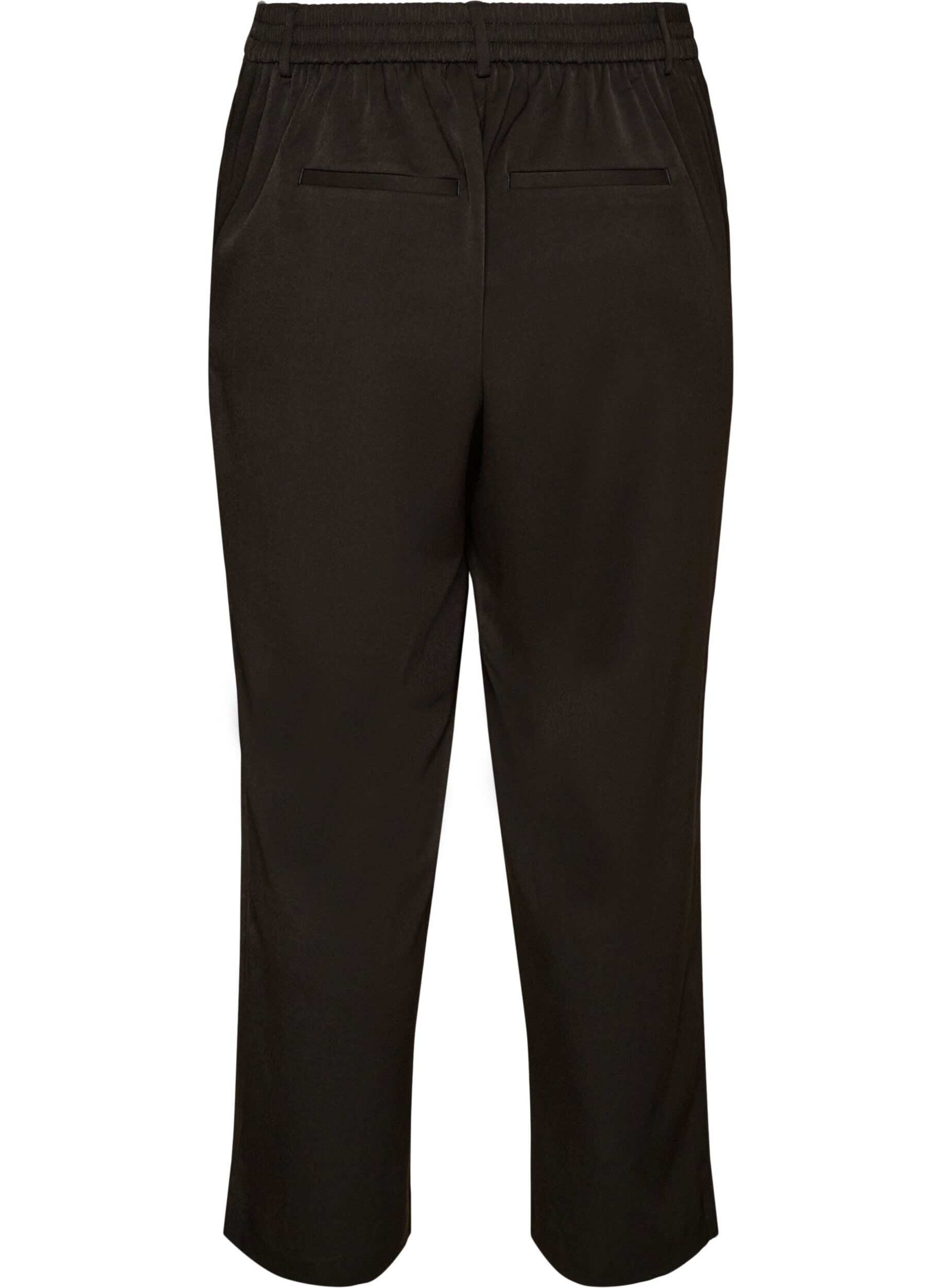 ZizziHoogtailleerde pantalon met rechte pasvorm, Zwart, Packshot image number 1
