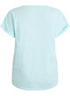 T-shirt met korte mouwen in een katoenmix, Turquoise, Packshot image number 1