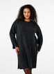 Gebreide jurk met splitten, Dark Grey Melange, Model image number 0