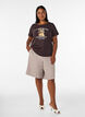 Katoenen T-shirt met print aan de voorkant, Bruin, Model image number 1
