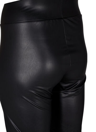 Glimmende nauwsluitende shorts met hoge taille, Black, Packshot image number 3